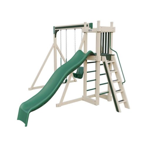 base camp 22 vinyl playset almond green front right