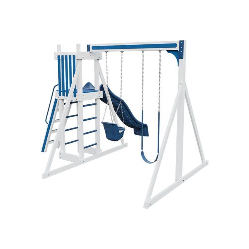 base camp 22 vinyl playset white blue back right