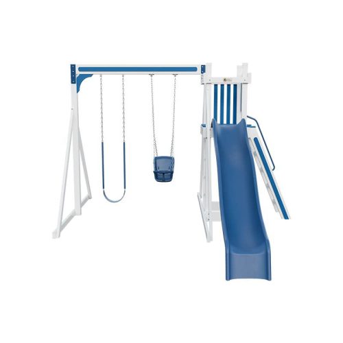 base camp 22 vinyl playset white blue front