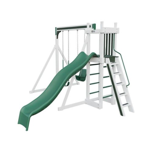 base camp 22 vinyl playset white green front right