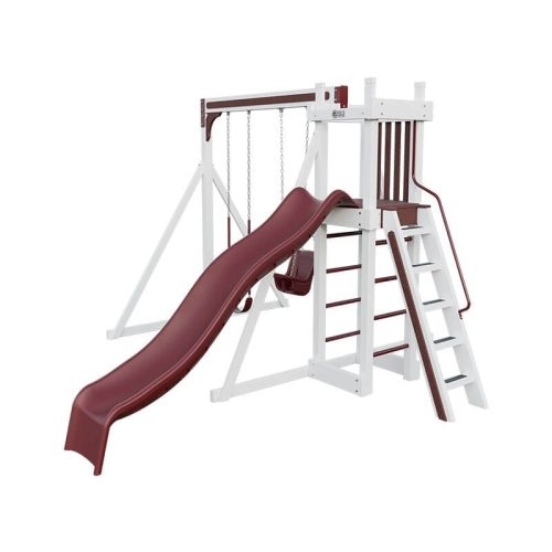 base camp 22 vinyl playset white red front right