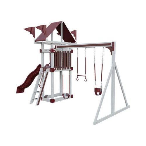 base camp 35 vinyl playset ash wood red front right