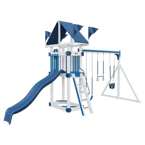 base camp 35 vinyl playset white blue front left