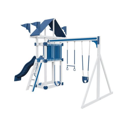 base camp 35 vinyl playset white blue front right