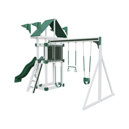 base camp 35 vinyl playset white green front right