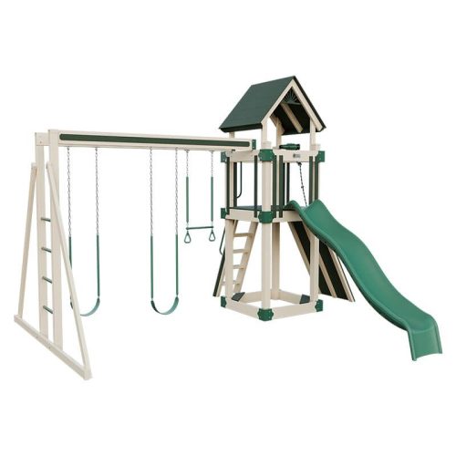 base camp 44 vinyl playset almond green front left