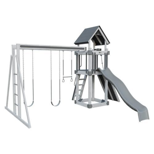 base camp 44 vinyl playset ash wood gray front left