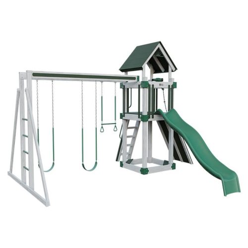 base camp 44 vinyl playset ash wood green front left