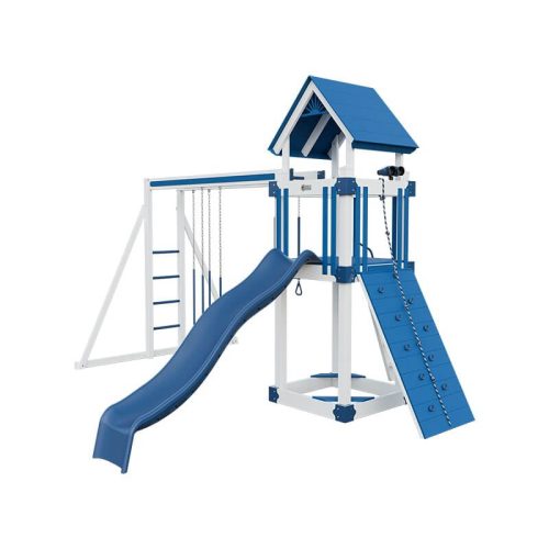 base camp 44 vinyl playset white blue front right