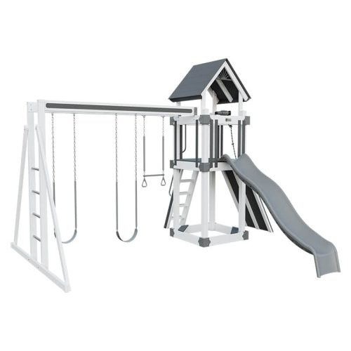 base camp 44 vinyl playset white gray front left