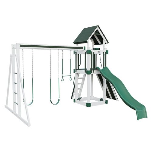 base camp 44 vinyl playset white green front left