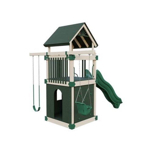 base camp 55 clubhouse vinyl playset almond green back right