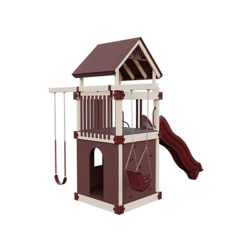 base camp 55 clubhouse vinyl playset almond red back right