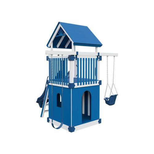 base camp 55 clubhouse vinyl playset white blue back left