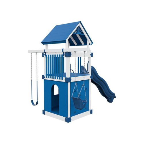 base camp 55 clubhouse vinyl playset white blue back right