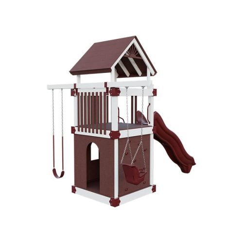 base camp 55 clubhouse vinyl playset white red back right