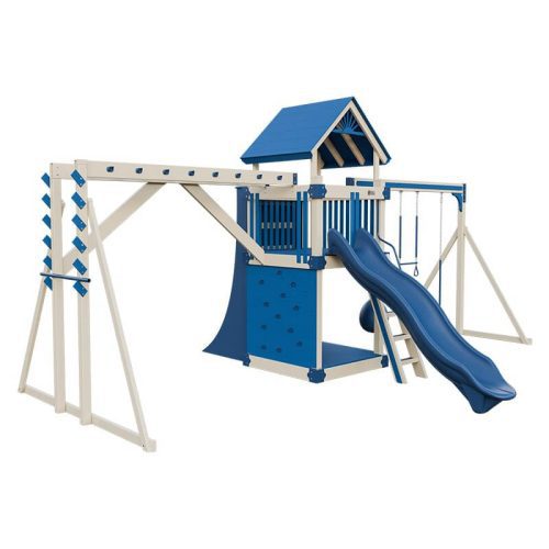 base camp 55 fitness vinyl playset almond blue front left