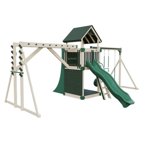 base camp 55 fitness vinyl playset almond green front left