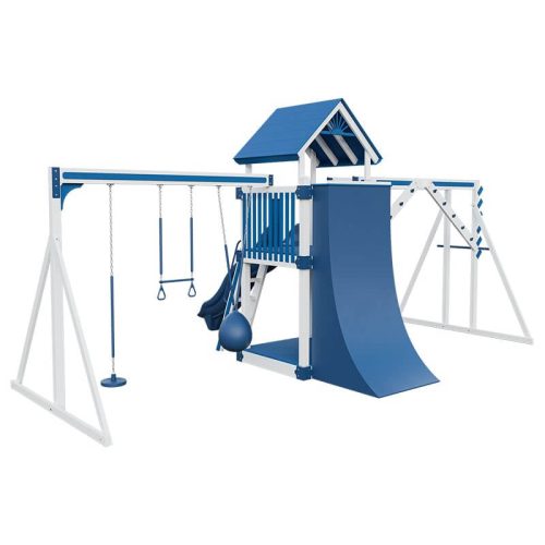 base camp 55 fitness vinyl playset white blue back left