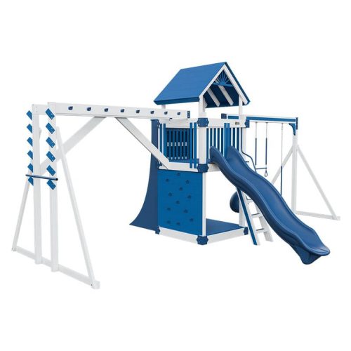 base camp 55 fitness vinyl playset white blue front left