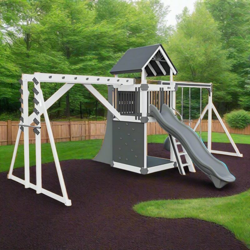 base camp 55 fitness vinyl playset white gray front left