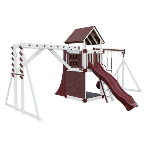 base camp 55 fitness vinyl playset white red front left