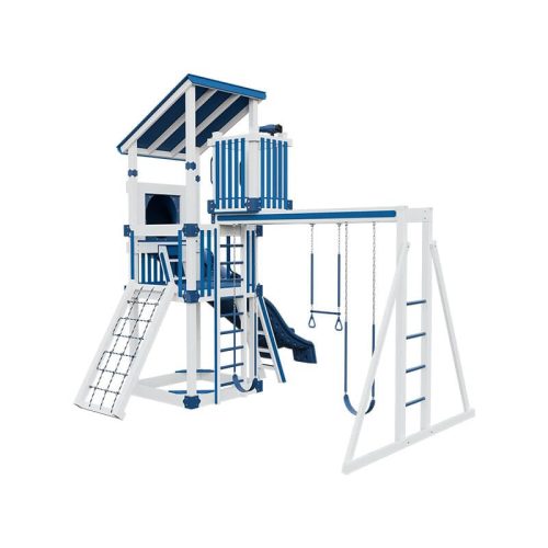 base camp 55 lookout vinyl playset white blue back right