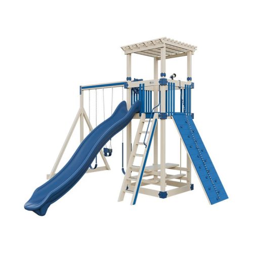 base camp 55 stargazer vinyl playset almond blue front right