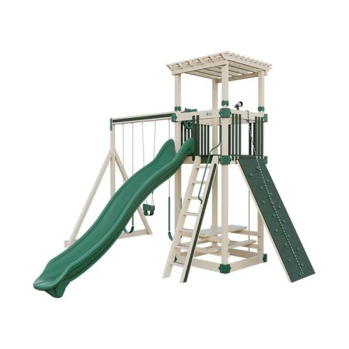 base camp 55 stargazer vinyl playset almond green front right