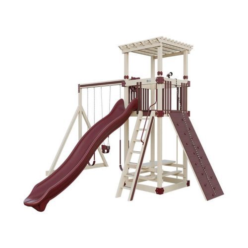 base camp 55 stargazer vinyl playset almond red front right