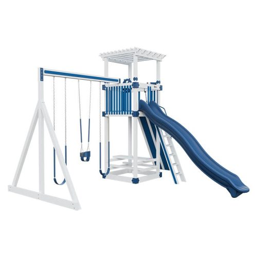 base camp 55 stargazer vinyl playset white blue front left