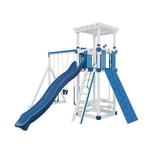 base camp 55 stargazer vinyl playset white blue front right