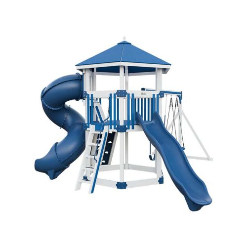 base camp 77 honeycomb vinyl playset white blue front left