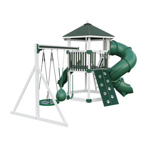 base camp 77 honeycomb vinyl playset white green back left