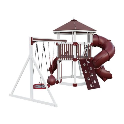 base camp 77 honeycomb vinyl playset white red back left