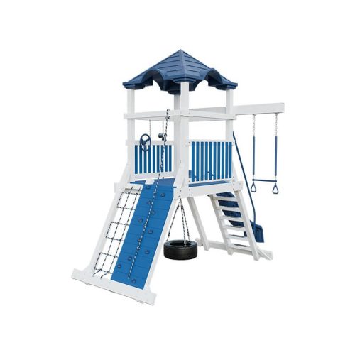 climber 55 vinyl swing set white blue back right