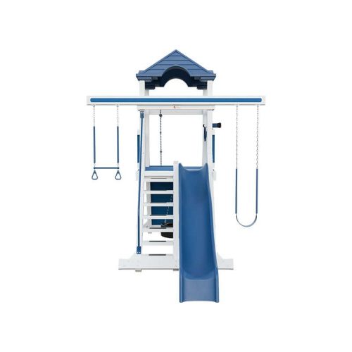 climber 55 vinyl swing set white blue front