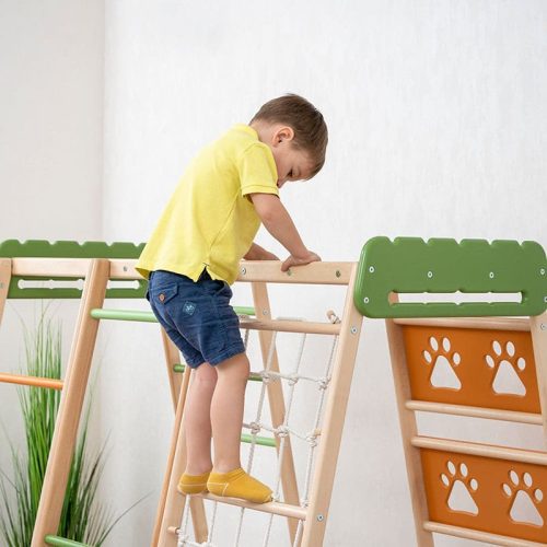 climbing playground boy on top climbing