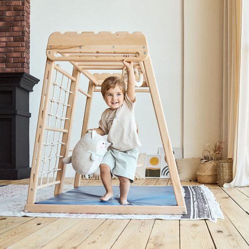 indoor jungle gym toddler playing under