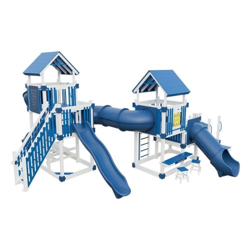 junior dreamweaver vinyl playground set white blue front left