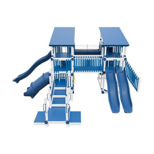 junior race duo vinyl playground set white blue back