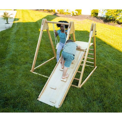 juniper real wood folding playset boy climbing