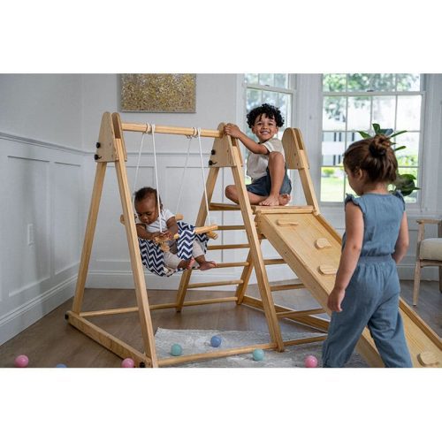 juniper real wood folding playset indoor kids close up