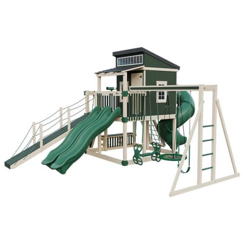 kingdom lodge deluxe vinyl playhouse almond green front right