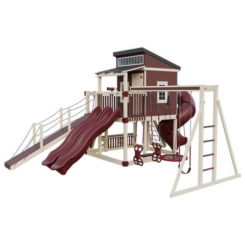 kingdom lodge deluxe vinyl playhouse almond red front right