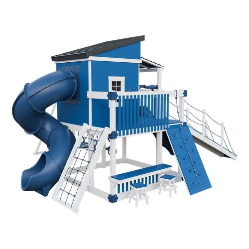 kingdom lodge deluxe vinyl playhouse white blue back right