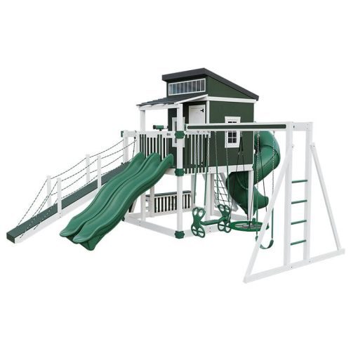 kingdom lodge deluxe vinyl playhouse white green front right