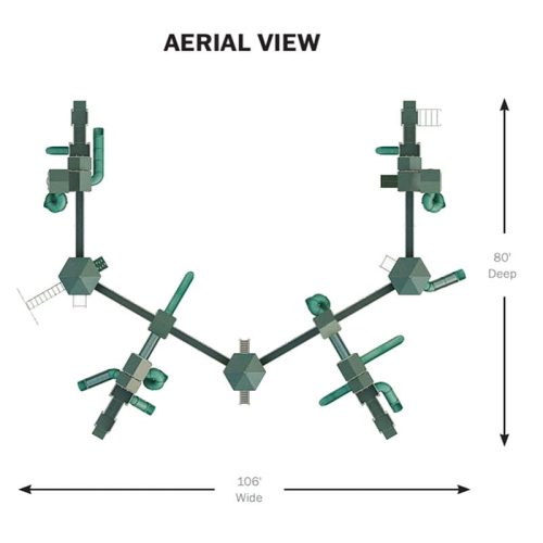 mighty adventure commercial playground equipment aerial view