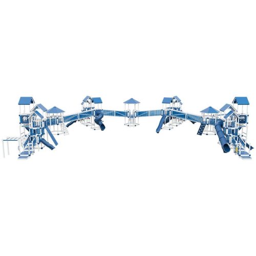 mighty adventure commercial playground equipment white blue front