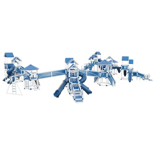 mighty adventure commercial playground equipment white blue front left